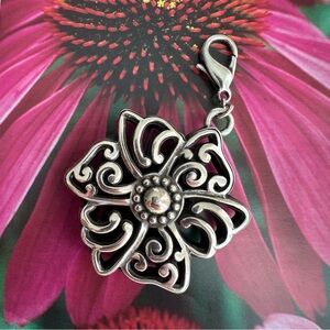 Brighton Silver Plated Flower Bag Charm